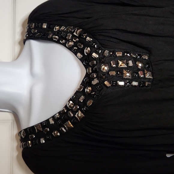 Mob Wife Black Stud Bodice Top - Picture 2 of 2